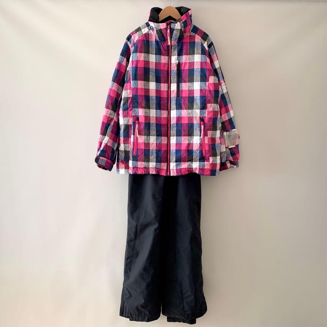 2点 デサント スキーウェア セット レディース スノボ ピンク 黒 L