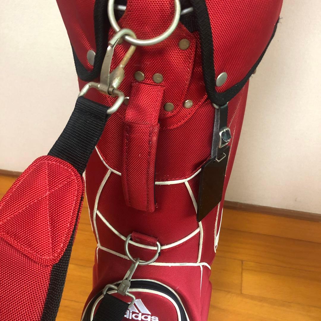 アディダス adidas キャディバッグ レッド フード付き