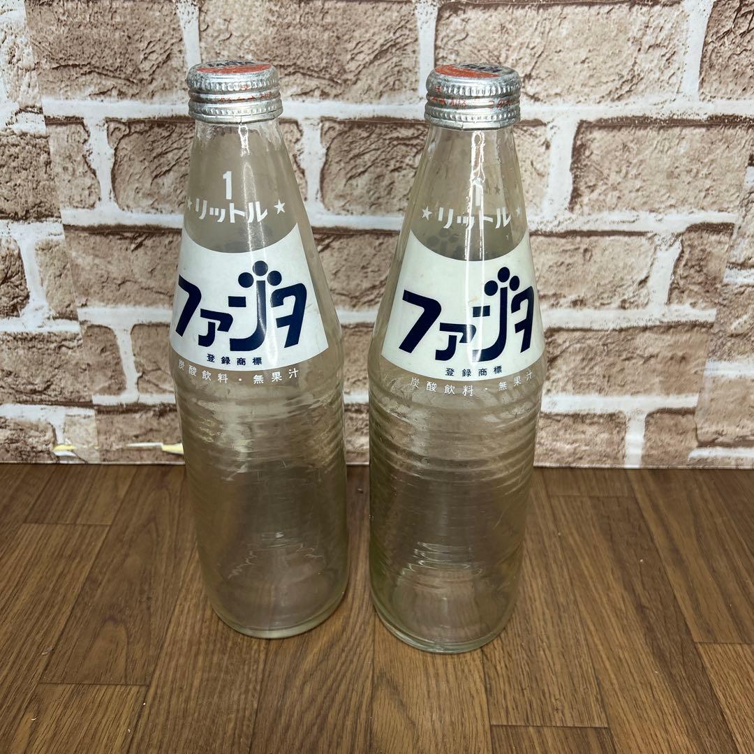 【昭和レトロ】1リットル　空瓶・キリンコンテナケース　ファンタ キリンレモン