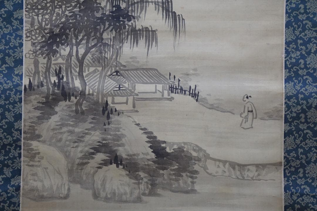 福田半香 山水の図 肉筆 落款 掛け軸 骨董 中国絵画・渡辺崋山師事 静岡の人