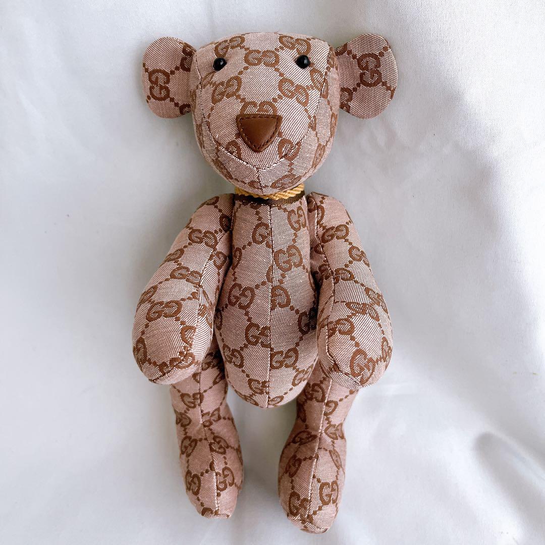 美品 レア GUCCI グッチ GGキャンバス テディベア ぬいぐるみ クマ 熊