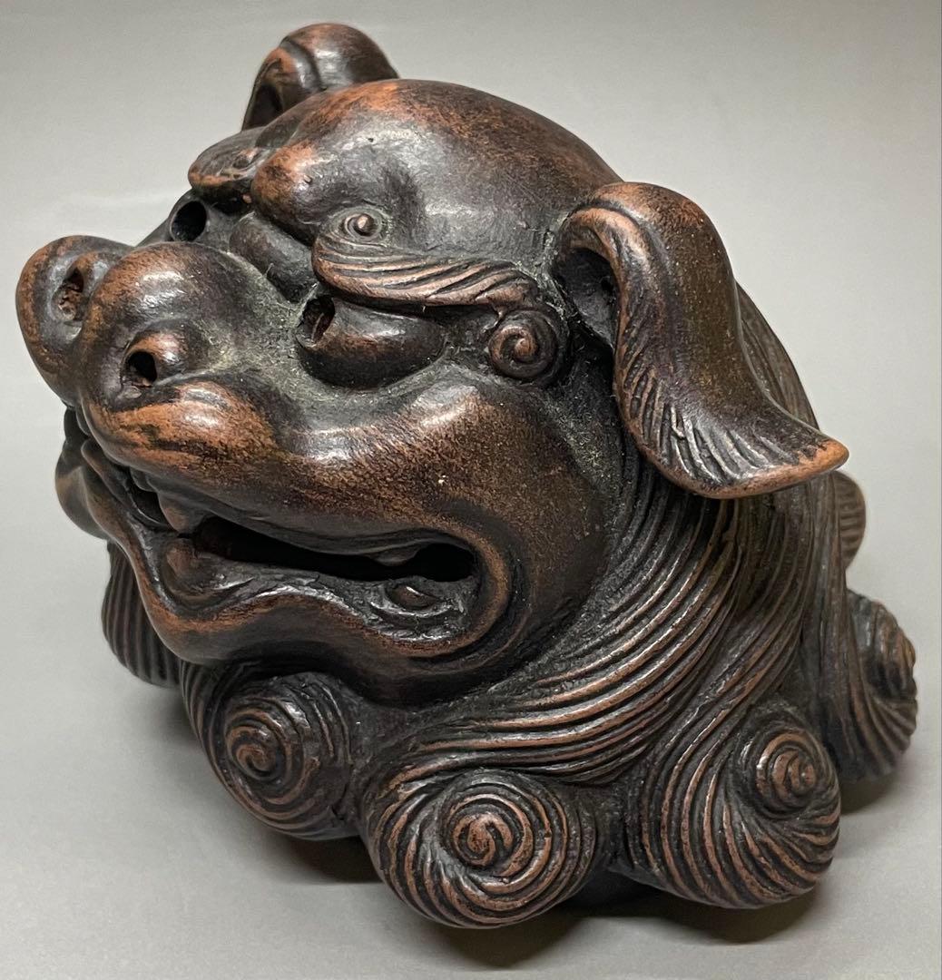 古備前　玉乗り　獅子香炉 　bg410