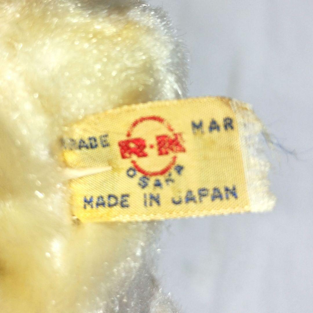 【昭和レトロ】紙タグ付 白い小犬のぬいぐるみ アンティーク　日本製