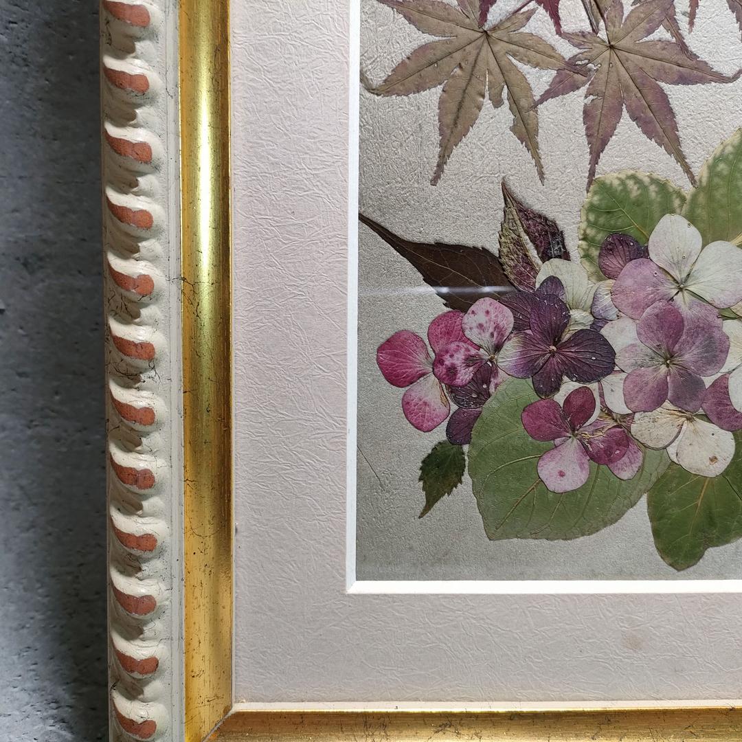 押し花専用額 高級額入り 押し花アート  不思議な花倶楽部  モミジとあじさい