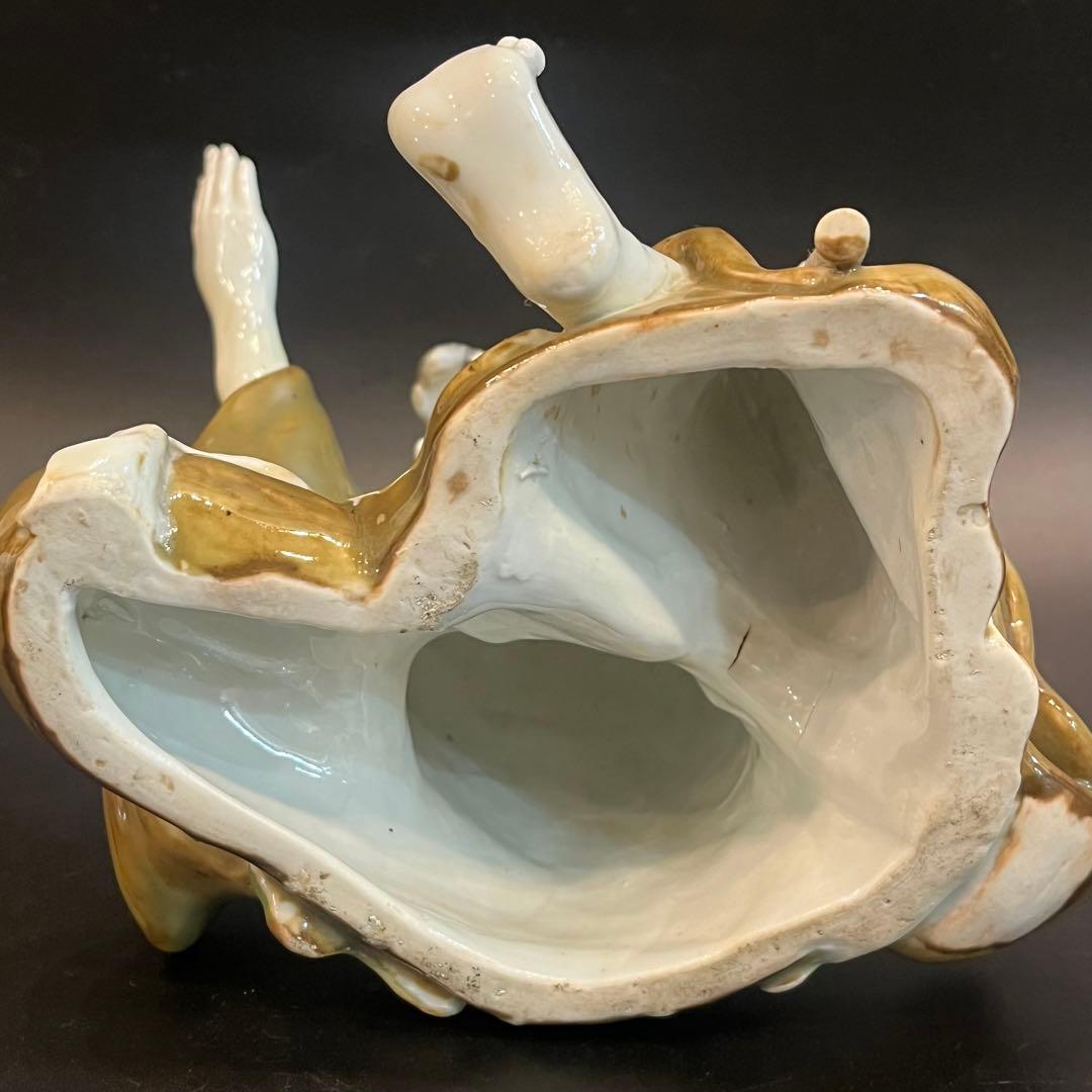 伏せ香炉 伏香炉 人物 爺 翁 仙人 焼物 陶器 時代物 置物