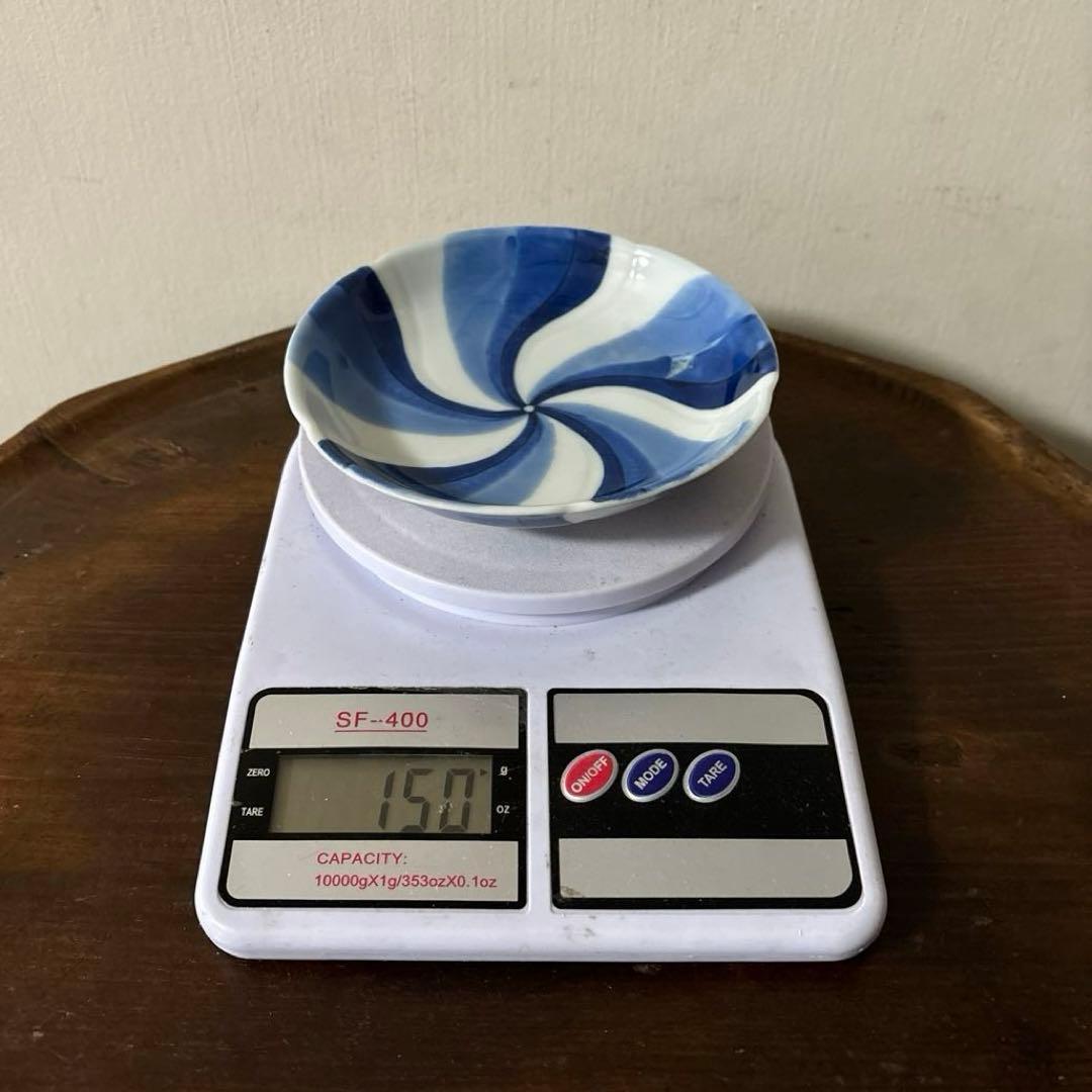 古伊万里染付捻り文皿　2点　江戸明治　アンティーク　酒器　白洲正子　白磁　検李朝