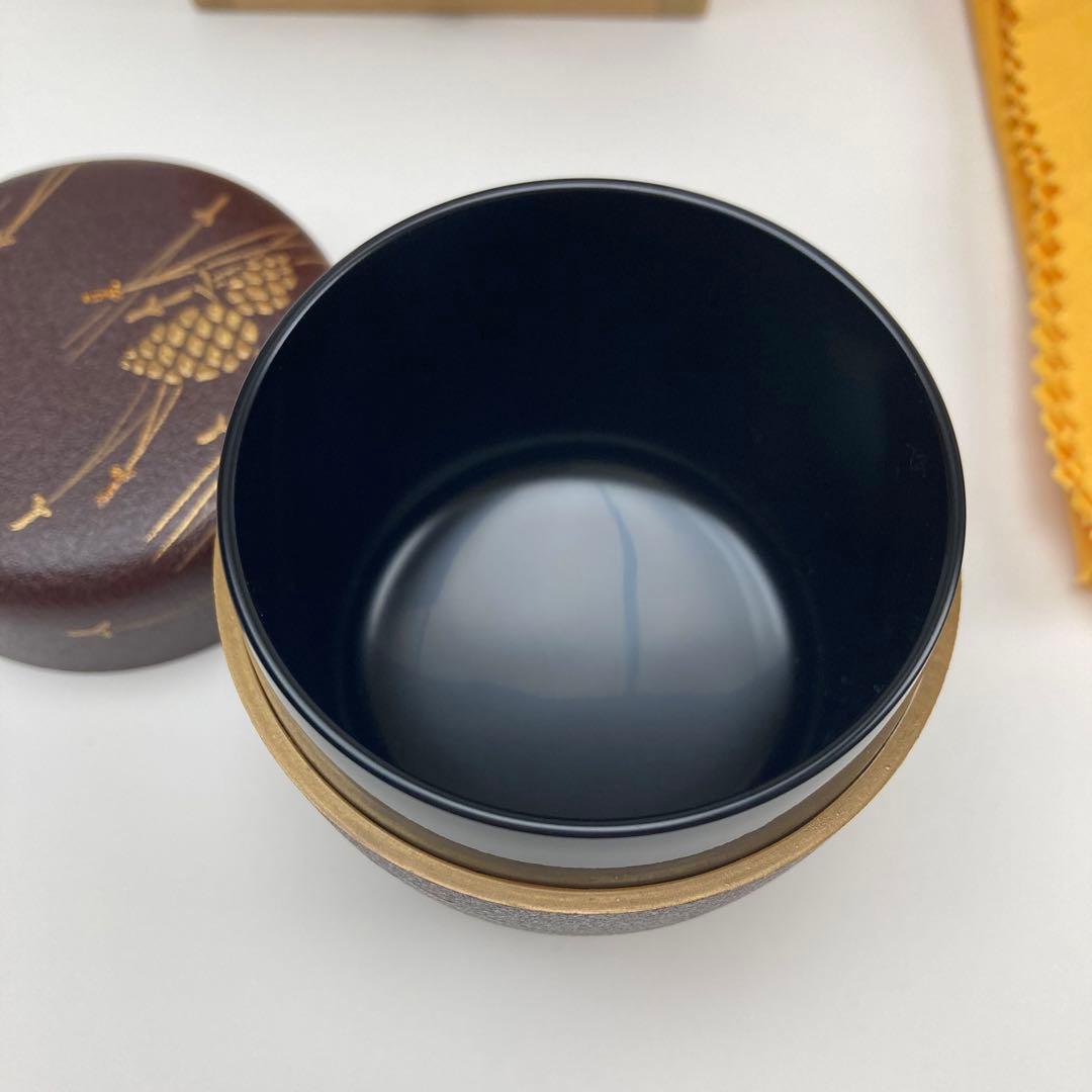篠崎仙峰 蒔絵 棗 茶道具 漆芸 棗 仙峰 松葉 松 未使用 新品 蒔絵 共箱