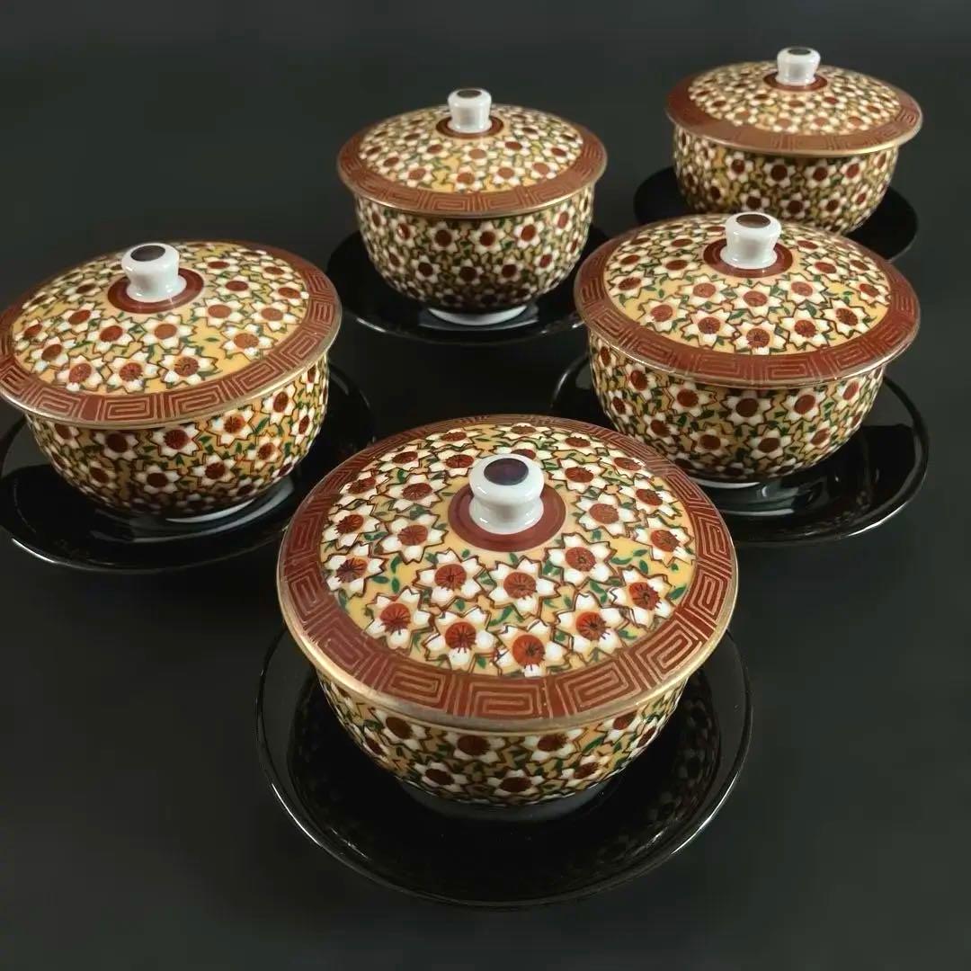 【最終処分価格】九谷焼　湯呑み　蓋付き湯呑み茶碗　蓋付汲出揃　茶器揃　茶器セット