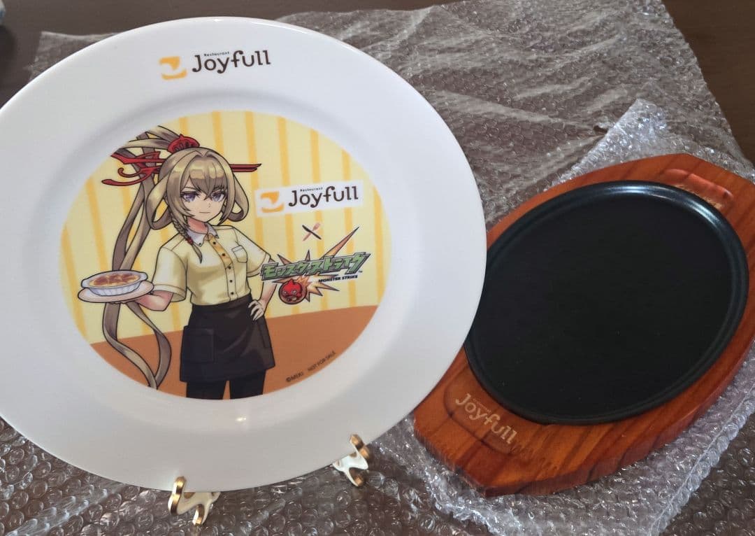新品 Joyfull モンスト コラボ オリジナル 限定 プレート 鉄板 木皿
