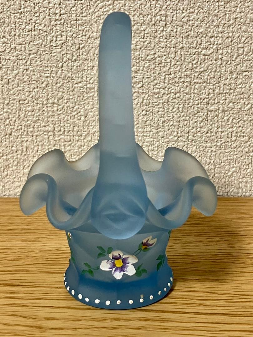 フェントン ブルー バスケット / 小物入れ / 花瓶 / フラワーベース