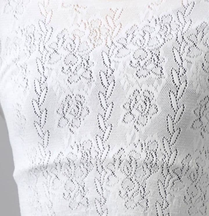 新品　チャコット　ノーソーイングニット　ローズレース長袖トップ　ジュニア