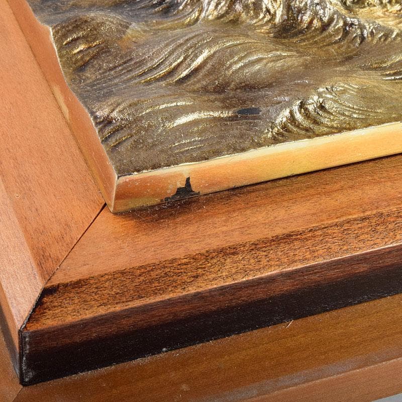 豊秀作　銀製　宝船　置物　ガラスケース　D　R9193B