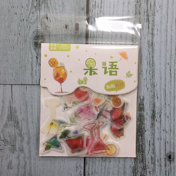 ティーパーティー バラ ドリンク フレークシール 4コセット 海外