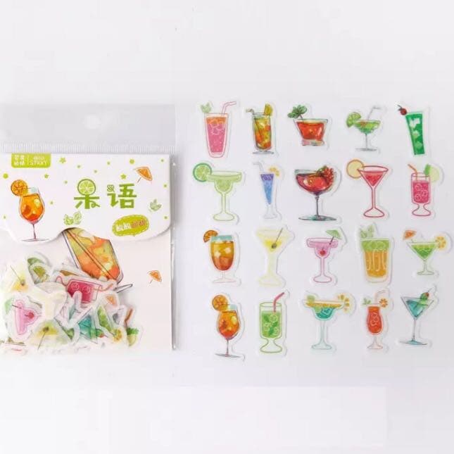 ティーパーティー バラ ドリンク フレークシール 4コセット 海外