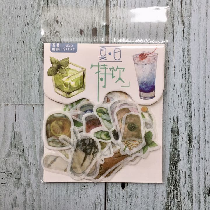 ティーパーティー バラ ドリンク フレークシール 4コセット 海外