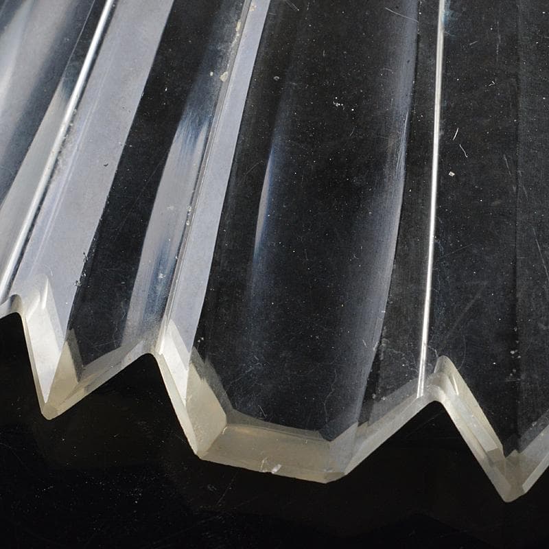 工芸ガラス　ギアマン切子クリスタルガラス　皿　時代箱付　V　R7069