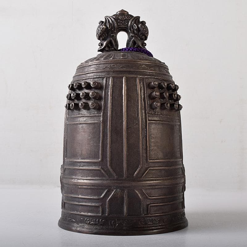 高岡銅器　晴光作　砂張　喚鐘　小槌付　共箱　M　R8443