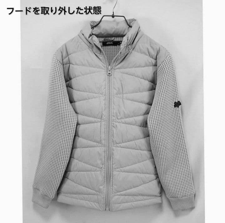 LUXE/R GOLF ダウンフェザーワッフル切替えパーカー45763BKM②