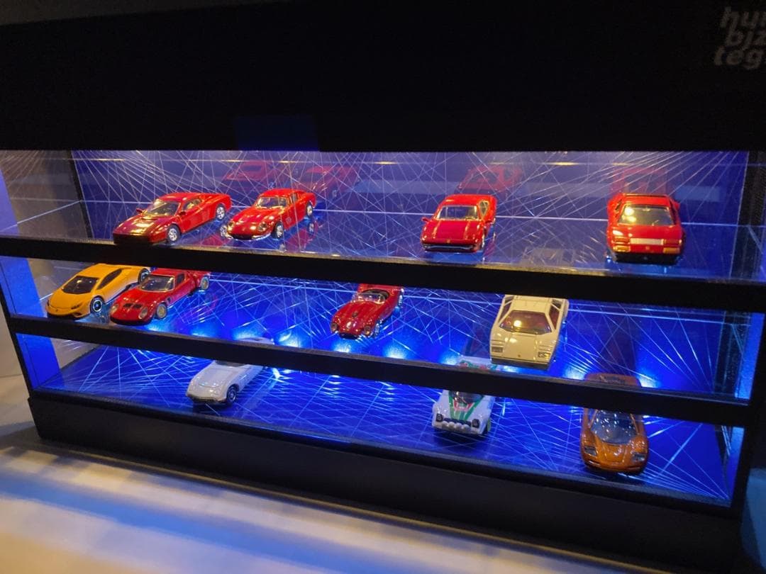 1/64展示30台可・コバルトブルー幾何学目地・ディスプレーBOX/ネオジオラマ