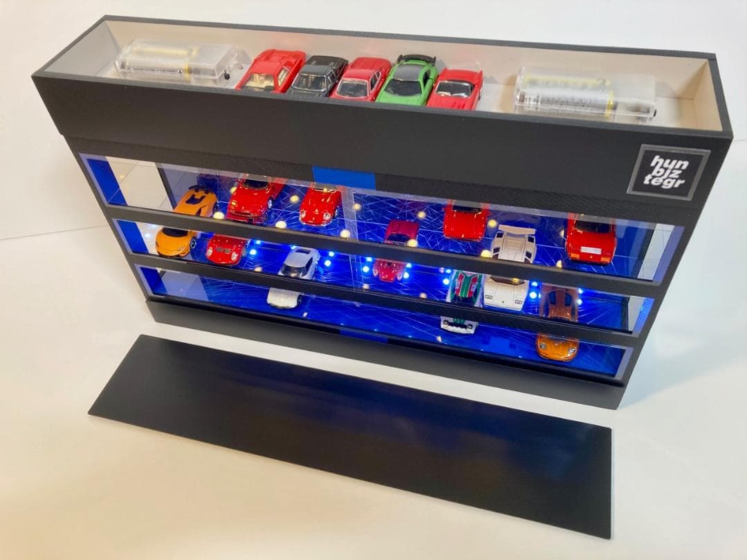 1/64展示30台可・コバルトブルー幾何学目地・ディスプレーBOX/ネオジオラマ