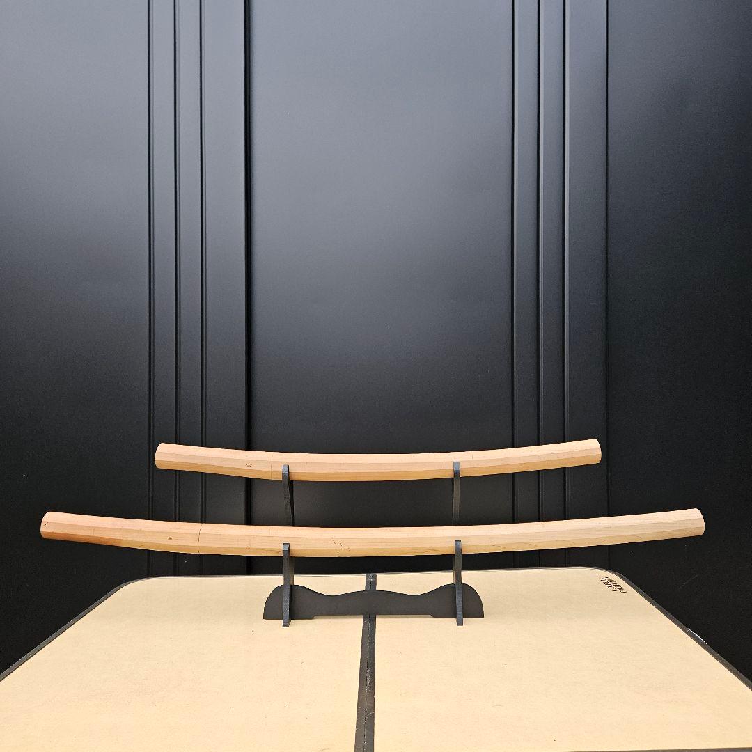 模造刀 大小2本セット 居合い 化粧刃文あり 刀置き二本掛け付