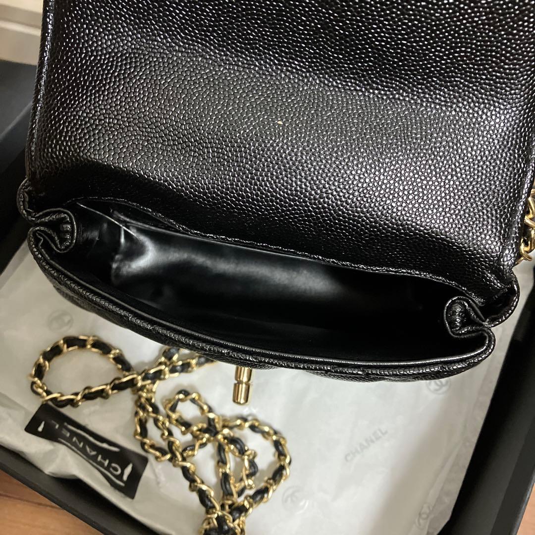 CHANEL ハンドルキルティングミニショルダーバッグ ブラック