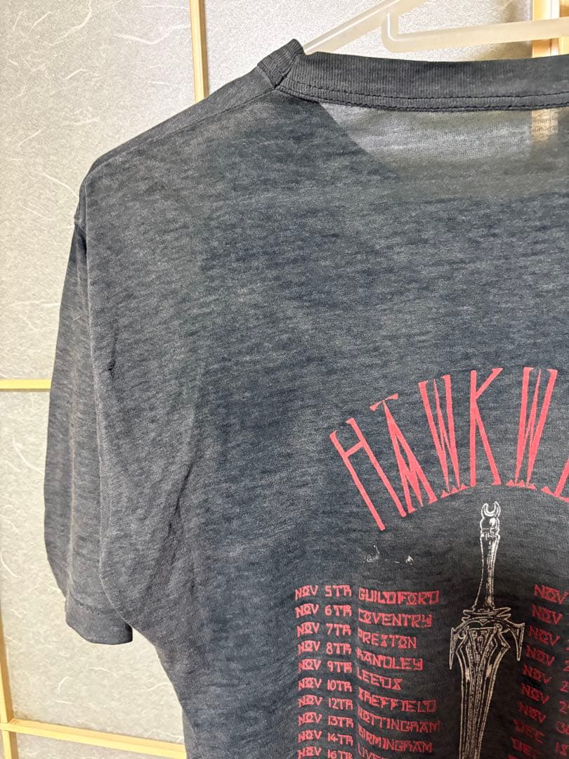 ヴィンテージ　HAWKWIND 1985UK TOUR Tシャツ　スミ黒￼