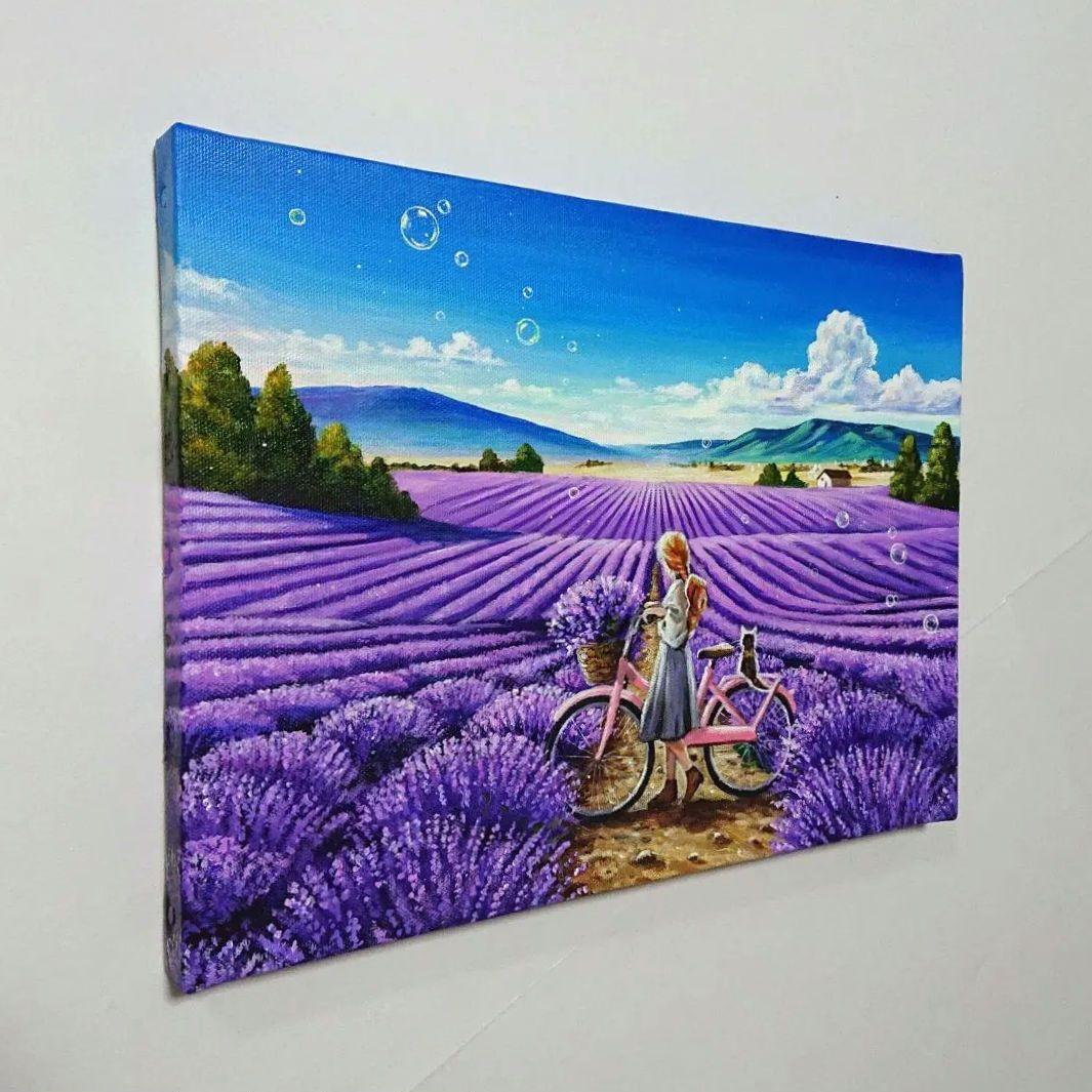 【穏やかな日】アクリル画 F4 風景画 絵画