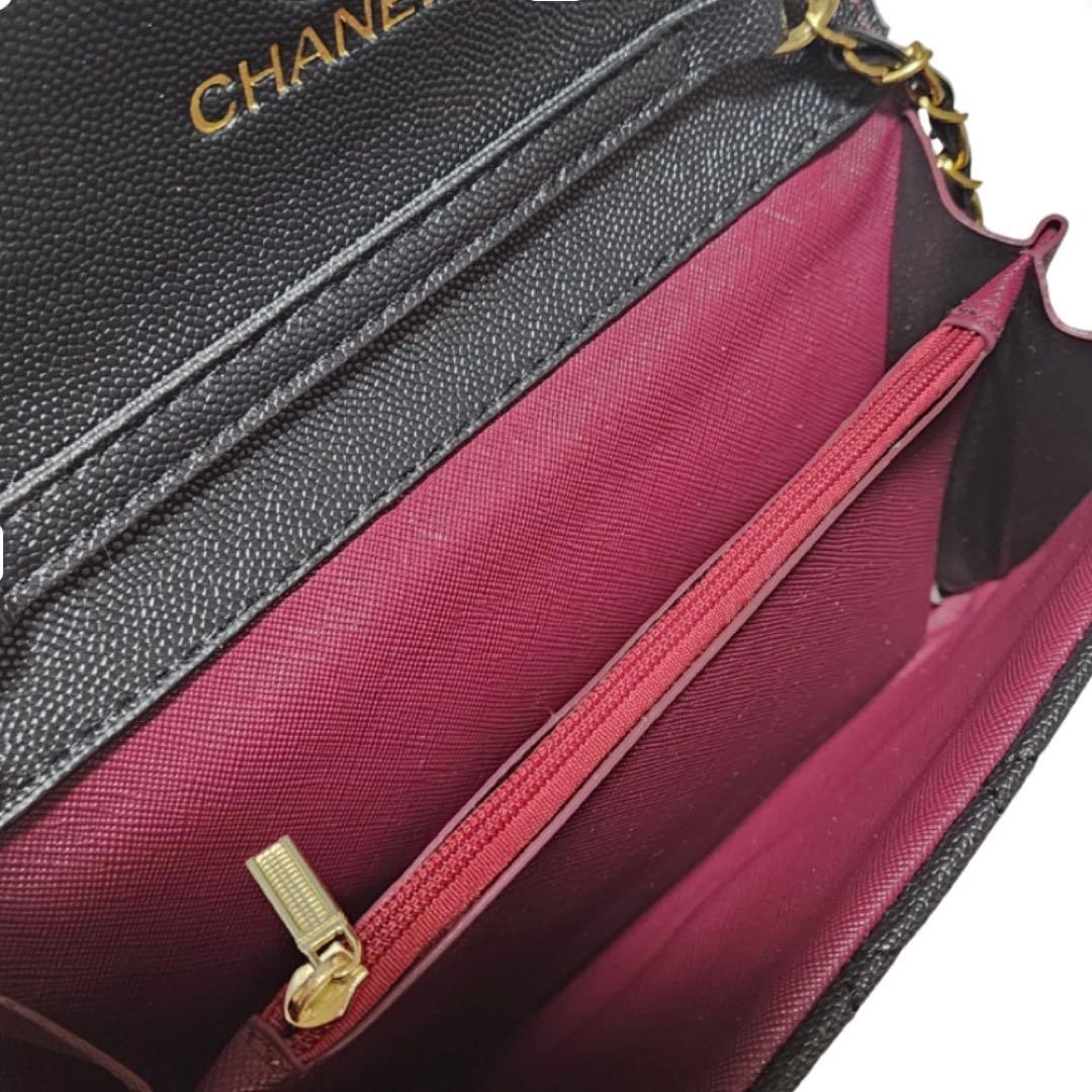 CHANEL　ショルダーウォレット　財布　黒　ノベルティ