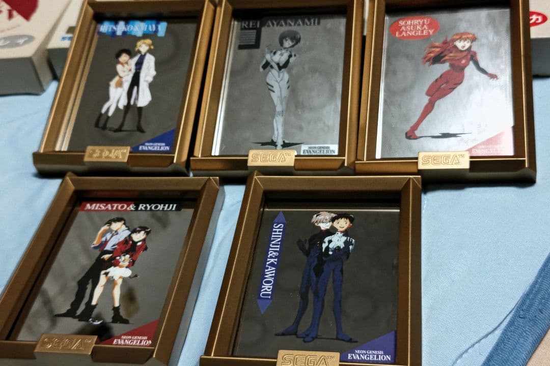 エヴァンゲリオン　パブミラー　5セット箱入り　額縁ゴールドタイプ