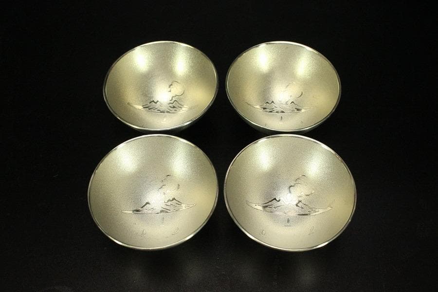 薩摩錫器 徳利 盃 さつま朝日堂 記念品 木箱付(メ1134)