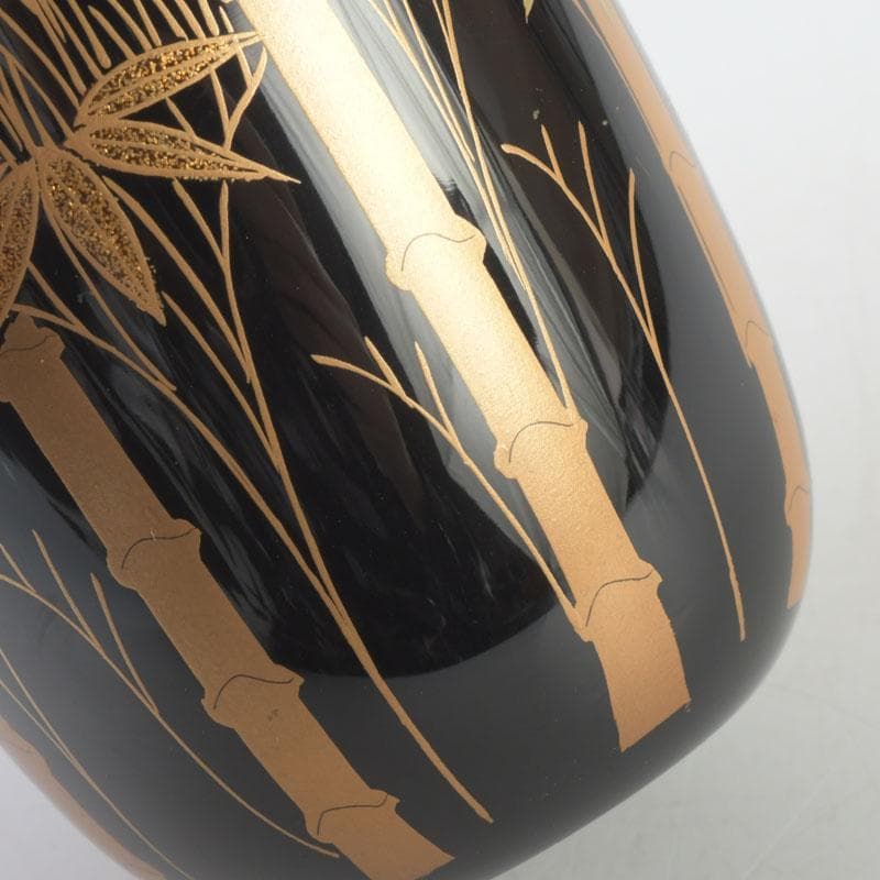 茶道具　山内幸男　号漆峰　竹林蒔絵　細棗　共布共箱　V　9778