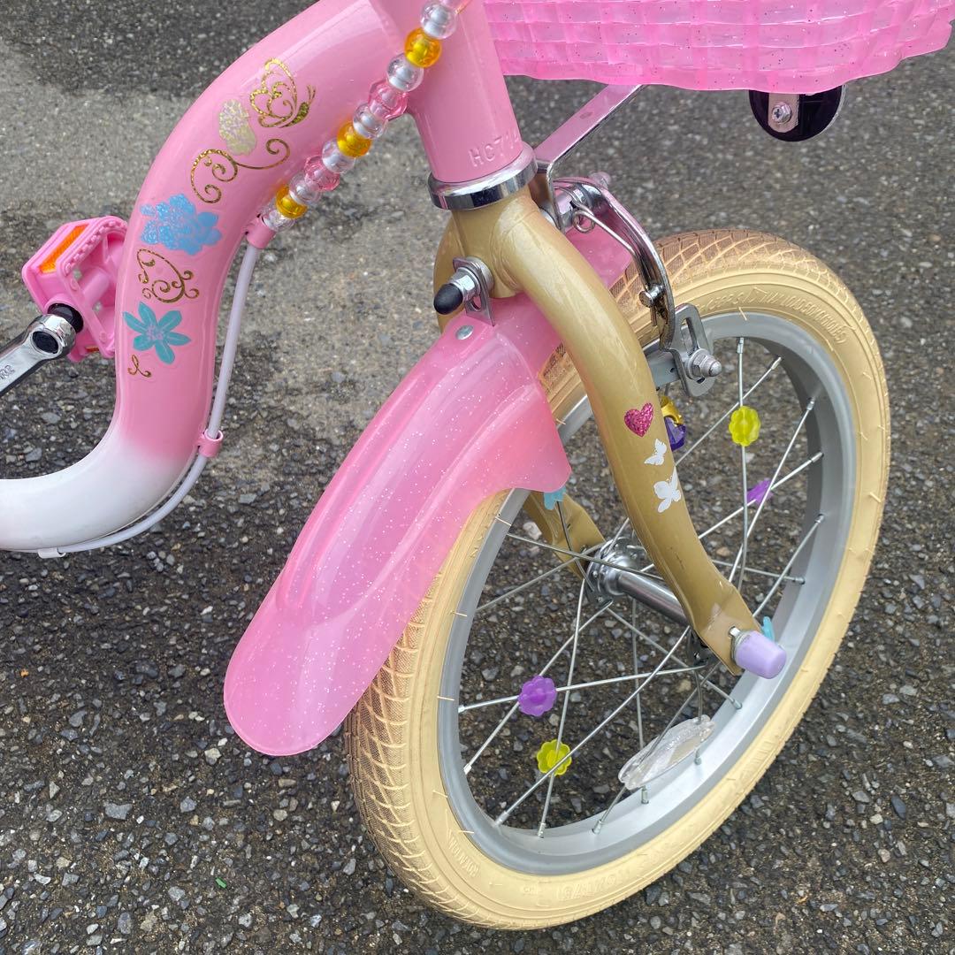 プリンセス　自転車16インチ補助輪付き