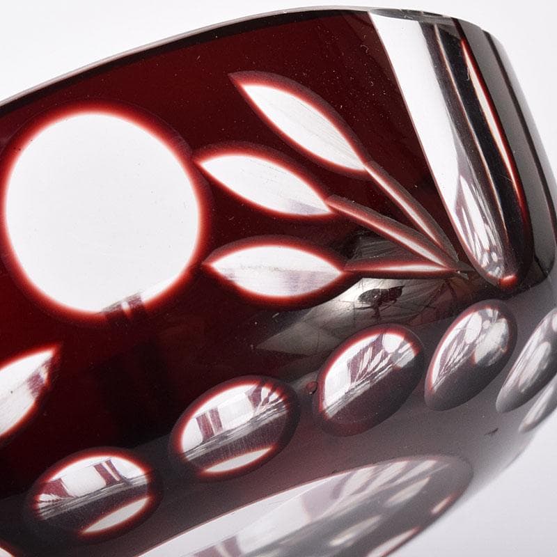 アンティーク　切子ガラス　酒盃　時代盃　V　R8277