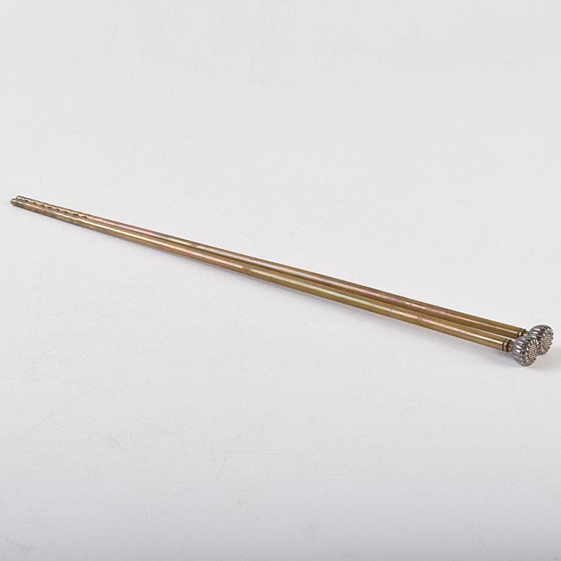 茶道具　釜師　十四代　大西清右衛門作　南鐐菊頭　真鍮火箸　共箱　M　R9242