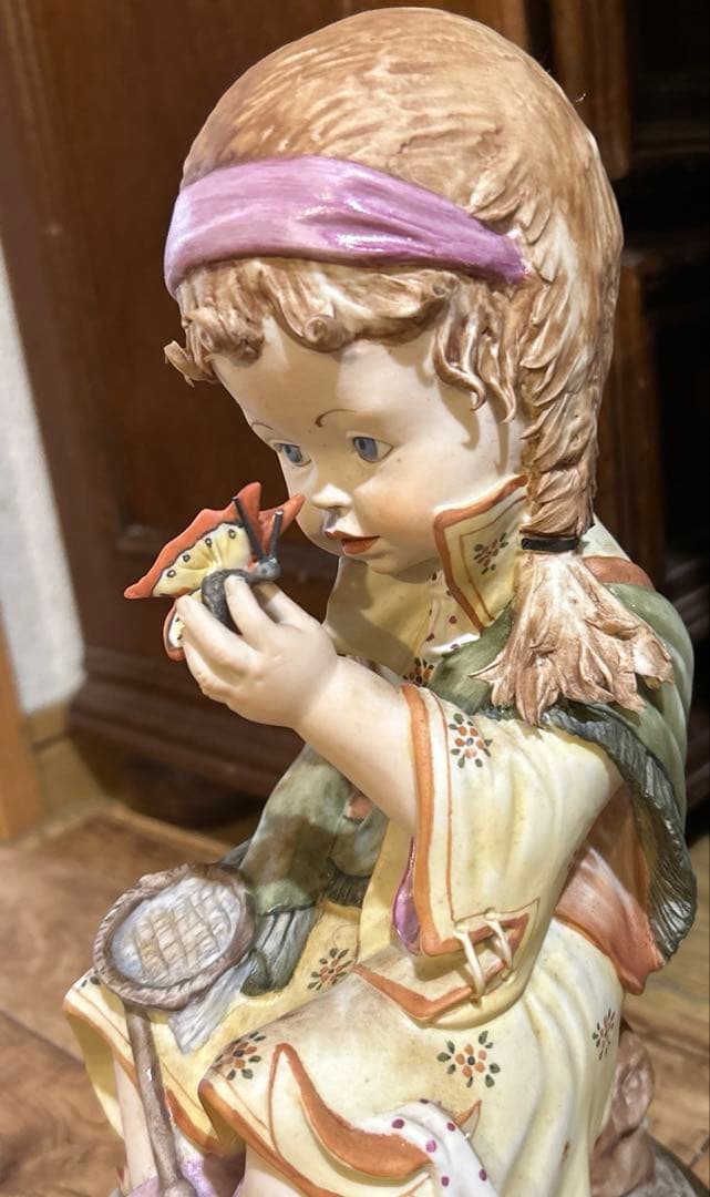 カポディモンテ イタリア製 西洋アンティーク 女のコと蝶 リチャードジノリ