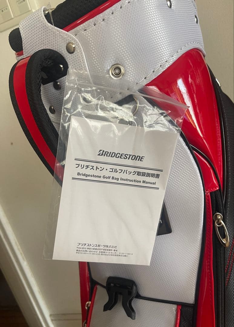 BRIDGESTONE ゴルフキャディバッグ ホワイト/レッド/ブラック