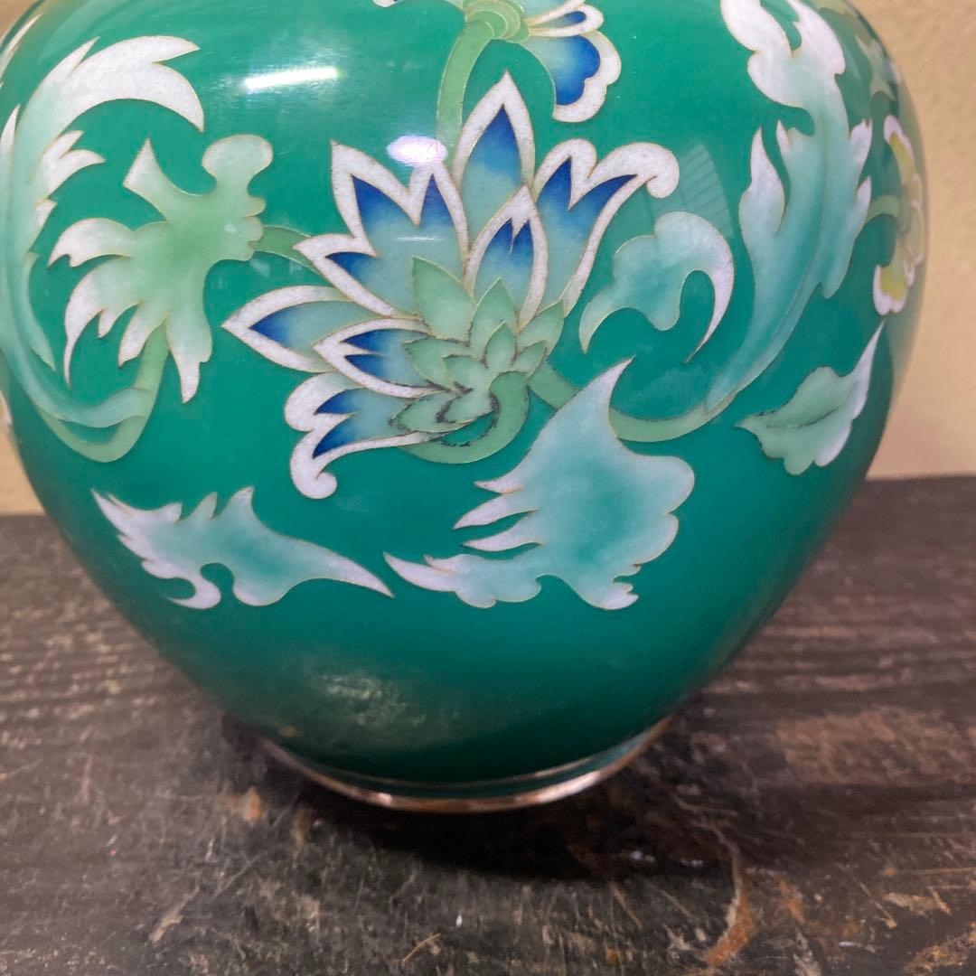 翡翠色　安藤七宝花瓶