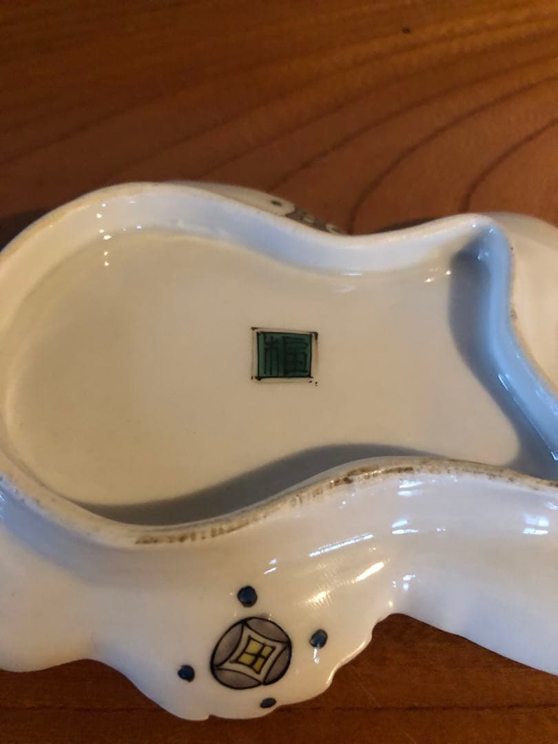 古九谷様式色絵人物文変形型物皿