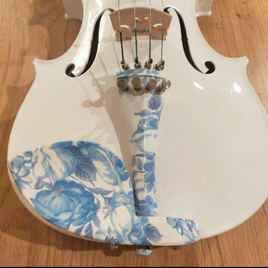 KINGLOS 白 4/4 ソリッドウッド カラード シンプル バイオリン