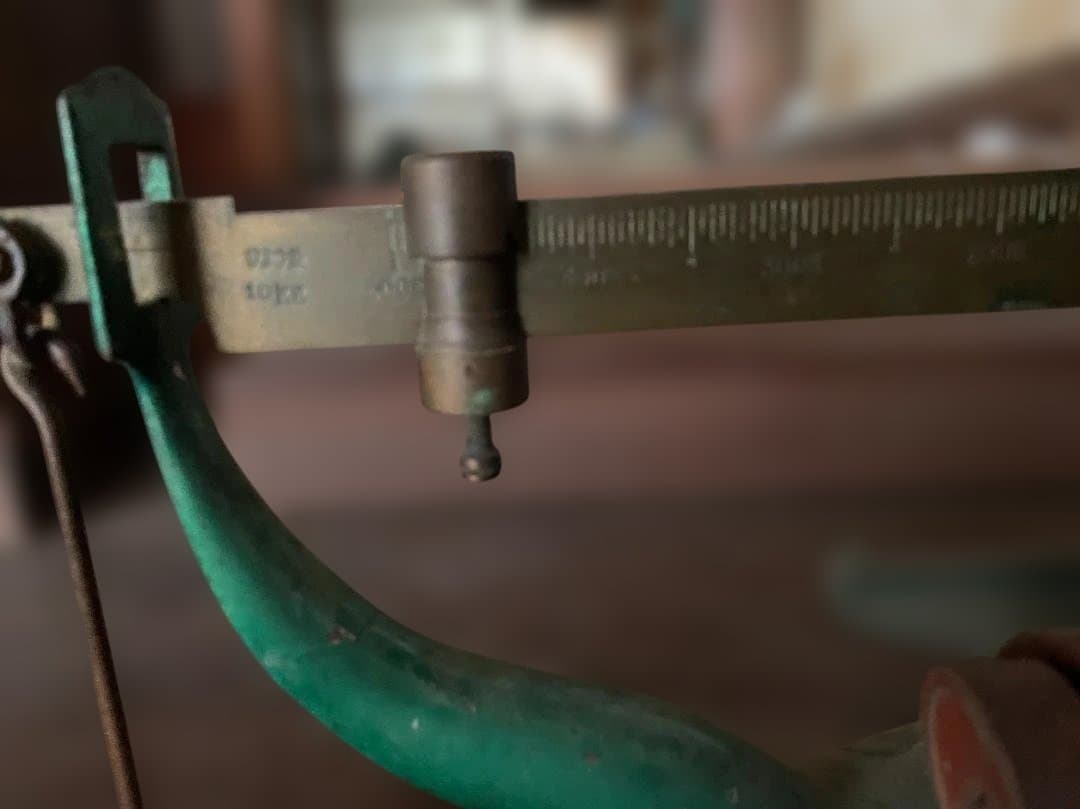 【創業100年お茶屋】昭和レトロ 井内衡機 上皿棹はかり 分銅5点 アンティーク