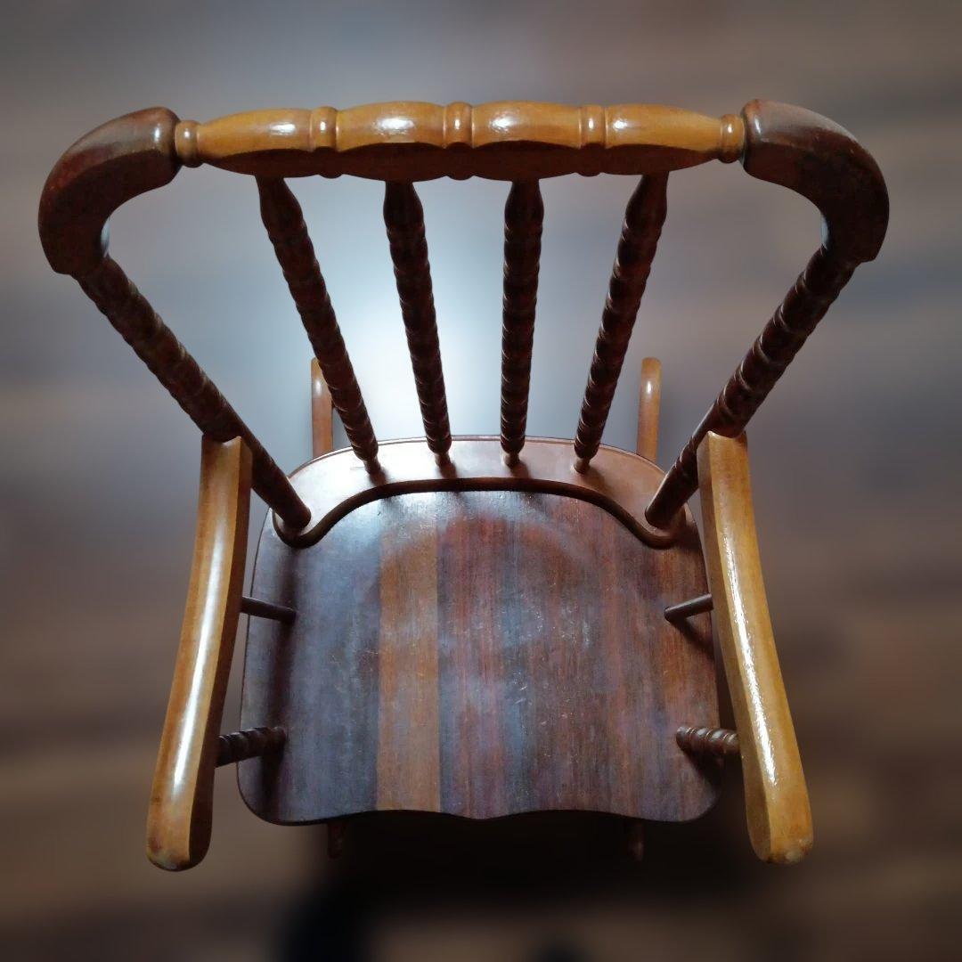 木製 キッズ ロッキングチェア 高さ約73.5cm幅約41.5cm奥行約52cm