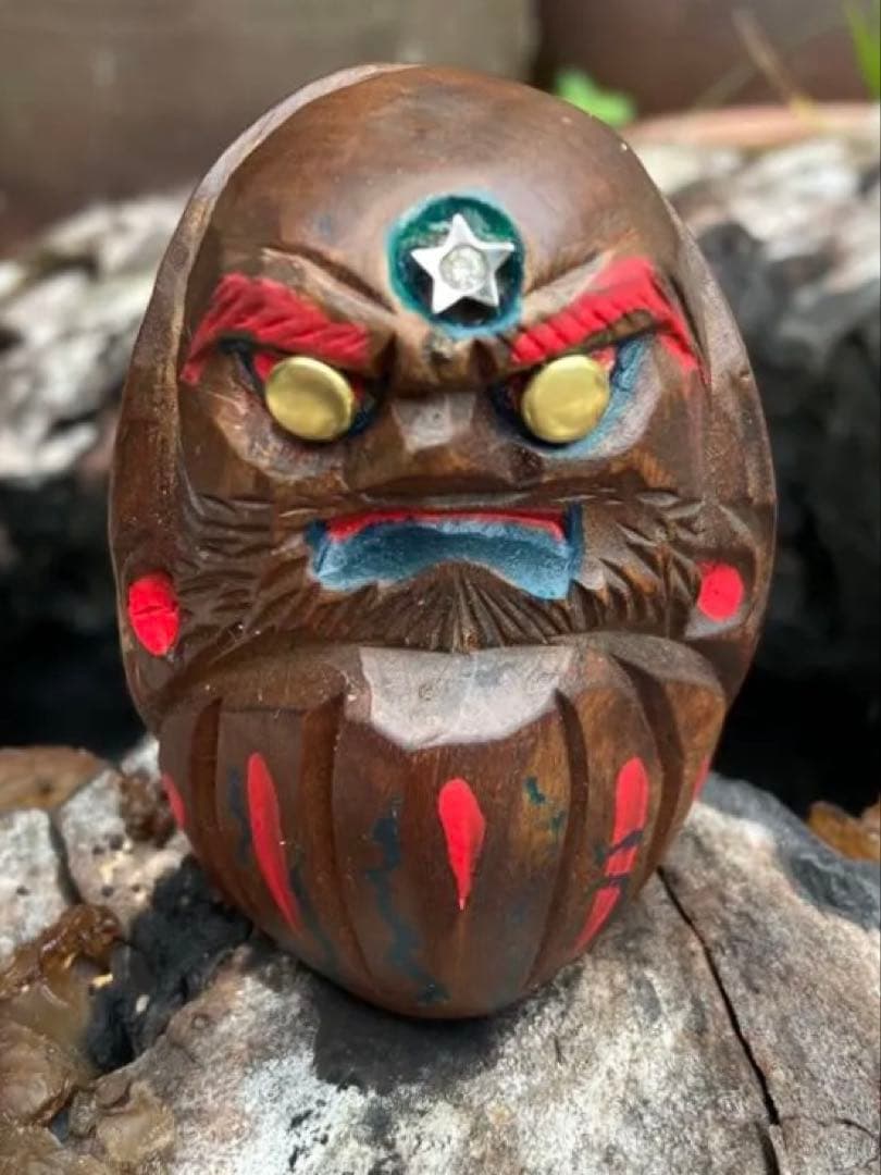 【一点物】Kazuki Muramatsu 作｜現代日本の◾️達磨アート｜木彫彫刻