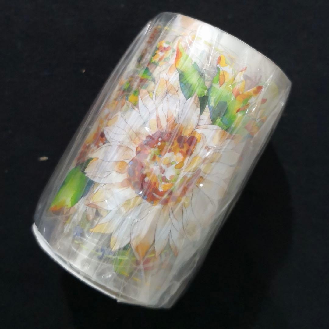 【8748】海外　マステ　5m巻売り　PETカッティング　お花系　向日葵