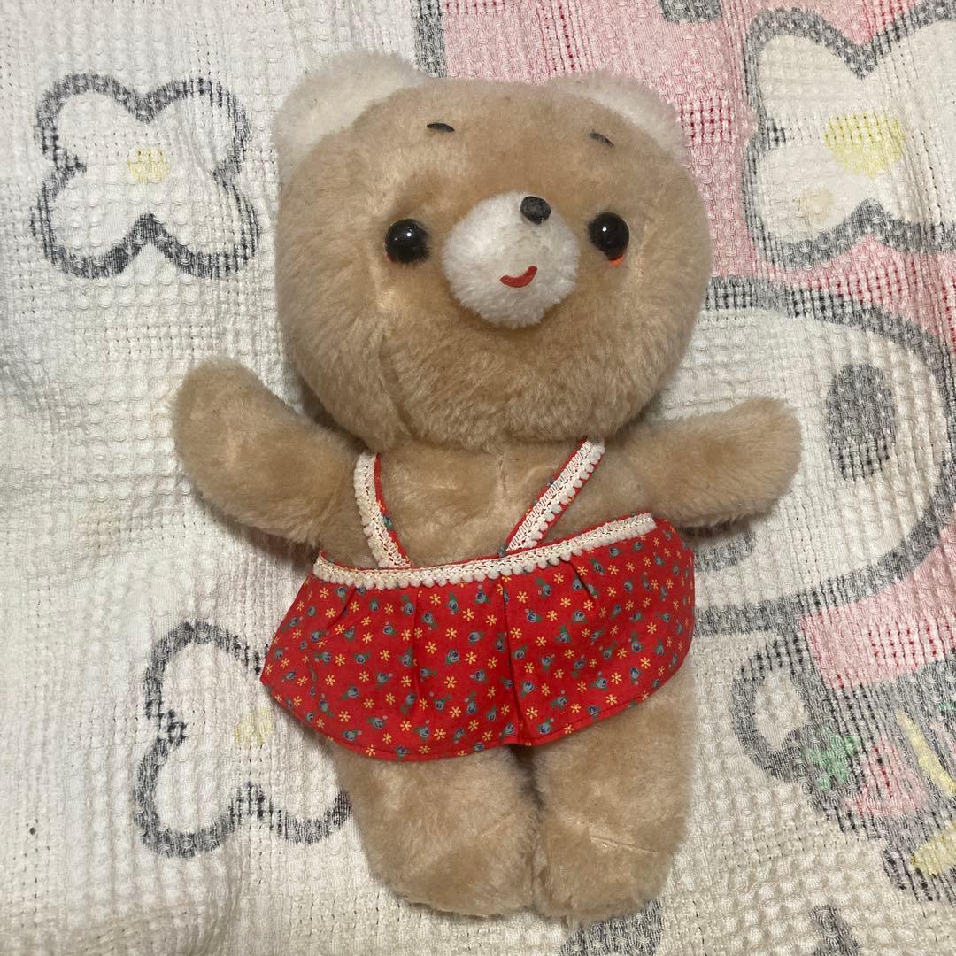 昭和レトロ　ぬいぐるみの三英　クマ　ぬいぐるみ　中古品