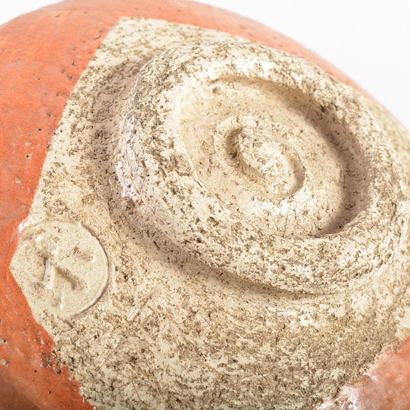 茶道具　九代楽吉左衛門　了入作　赤楽茶碗　共箱　M　R7037