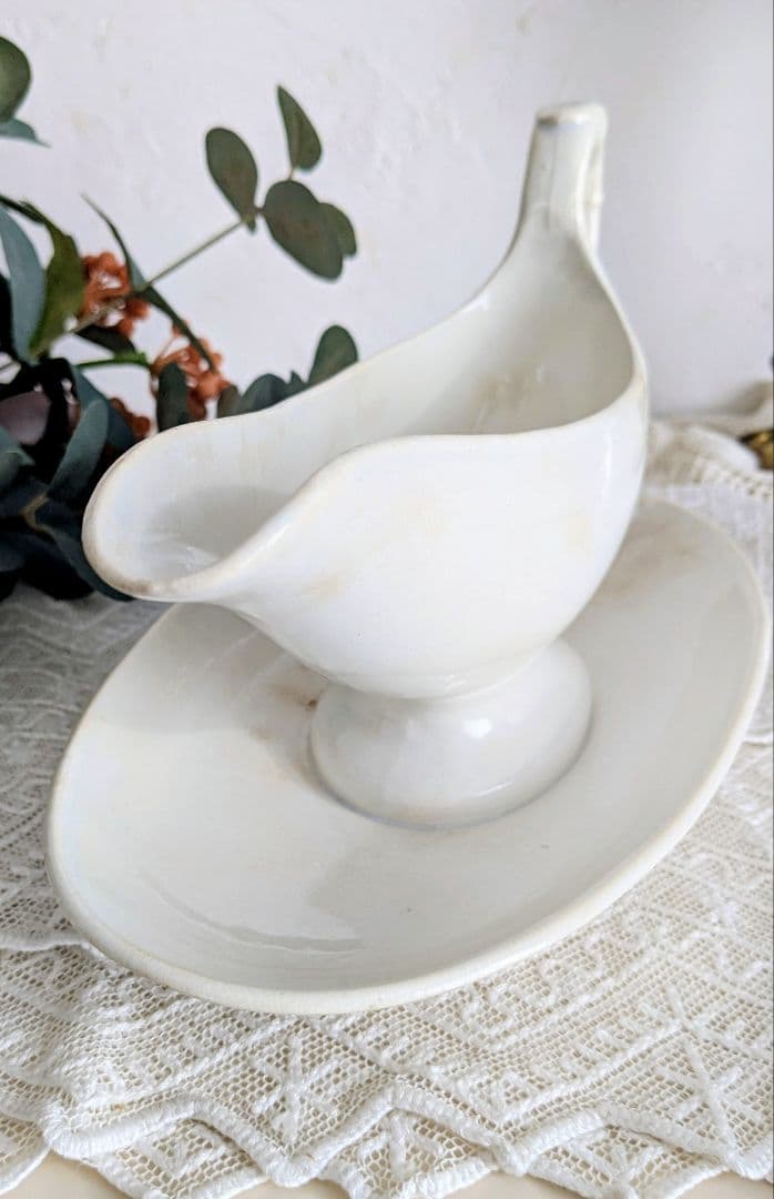 サルクミンヌ窯 白いソーシエール フランス アンティーク