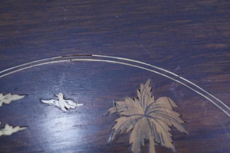 ◆象嵌寄木細工　八角形アンティークテーブル　 飾り台　サイドテーブル木製