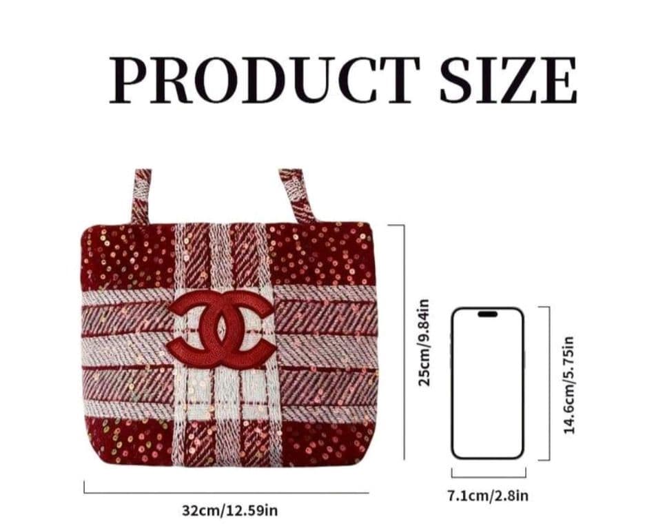 新品 CHANEL ノベルティ トートバッグ レッド スパンコール