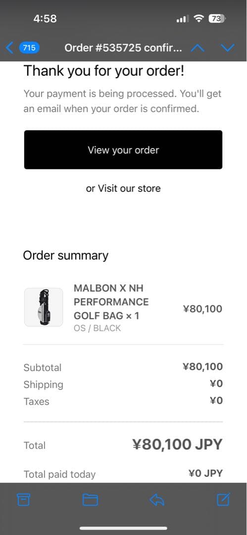 ゴルフバッグ・キャディバッグ NEIGHBORHOOD MALBON GOLF PERFORMANCE BAG